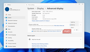 Refresh rate settings in Windows 11