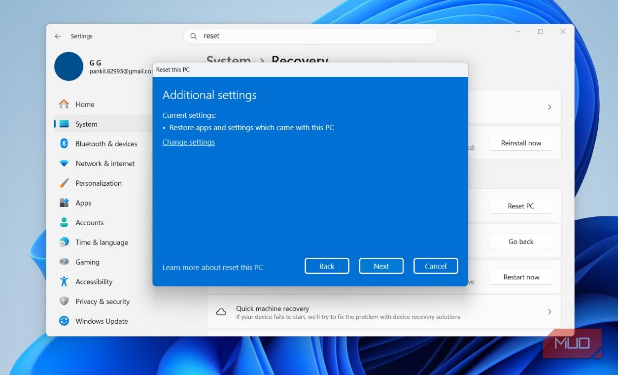 I learned what Windows “Reset this PC” actually keeps, and it’s not ...