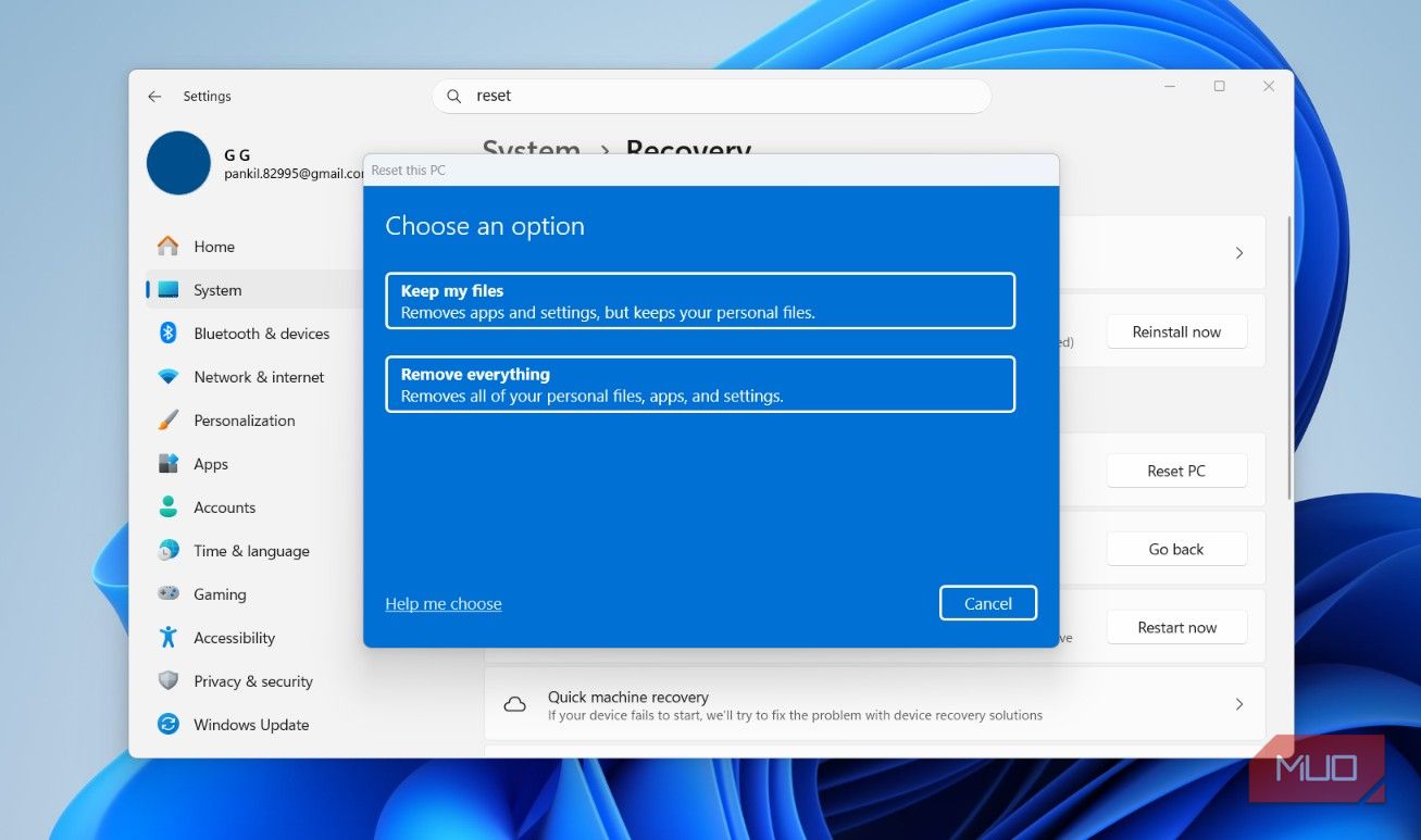 I learned what Windows “Reset this PC” actually keeps, and it’s not ...