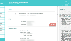 Router default home dashboard