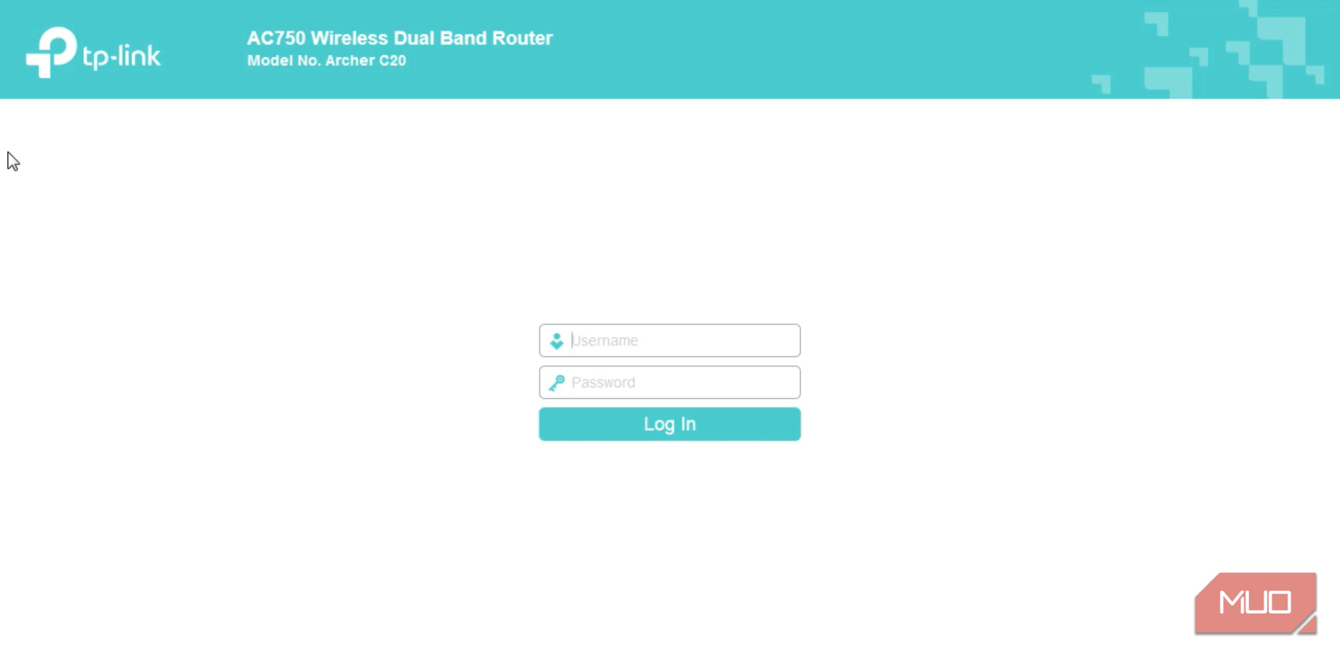 Router login page