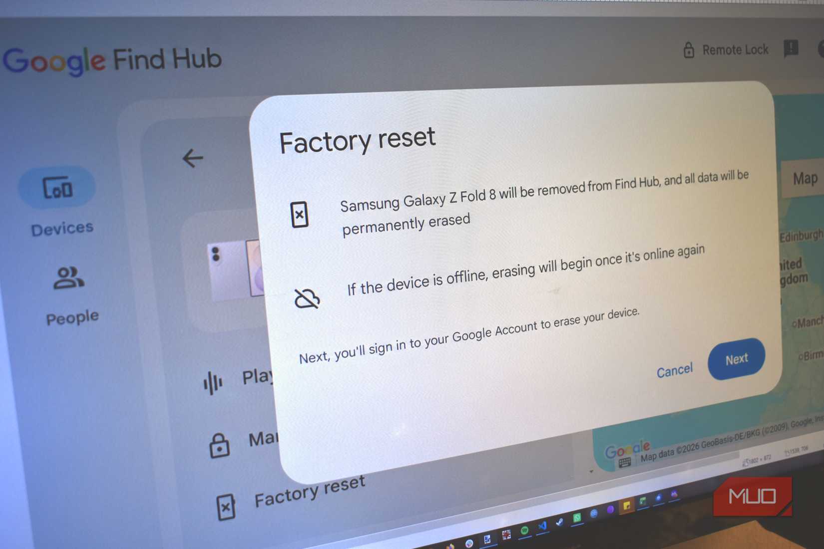 samsung galaxy z fold 8 find hub remove message.