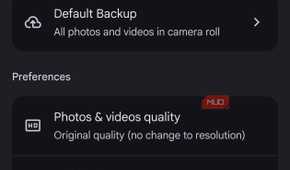 a screenshot of backup settings for google photos