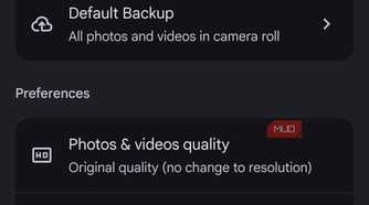 a screenshot of backup settings for google photos