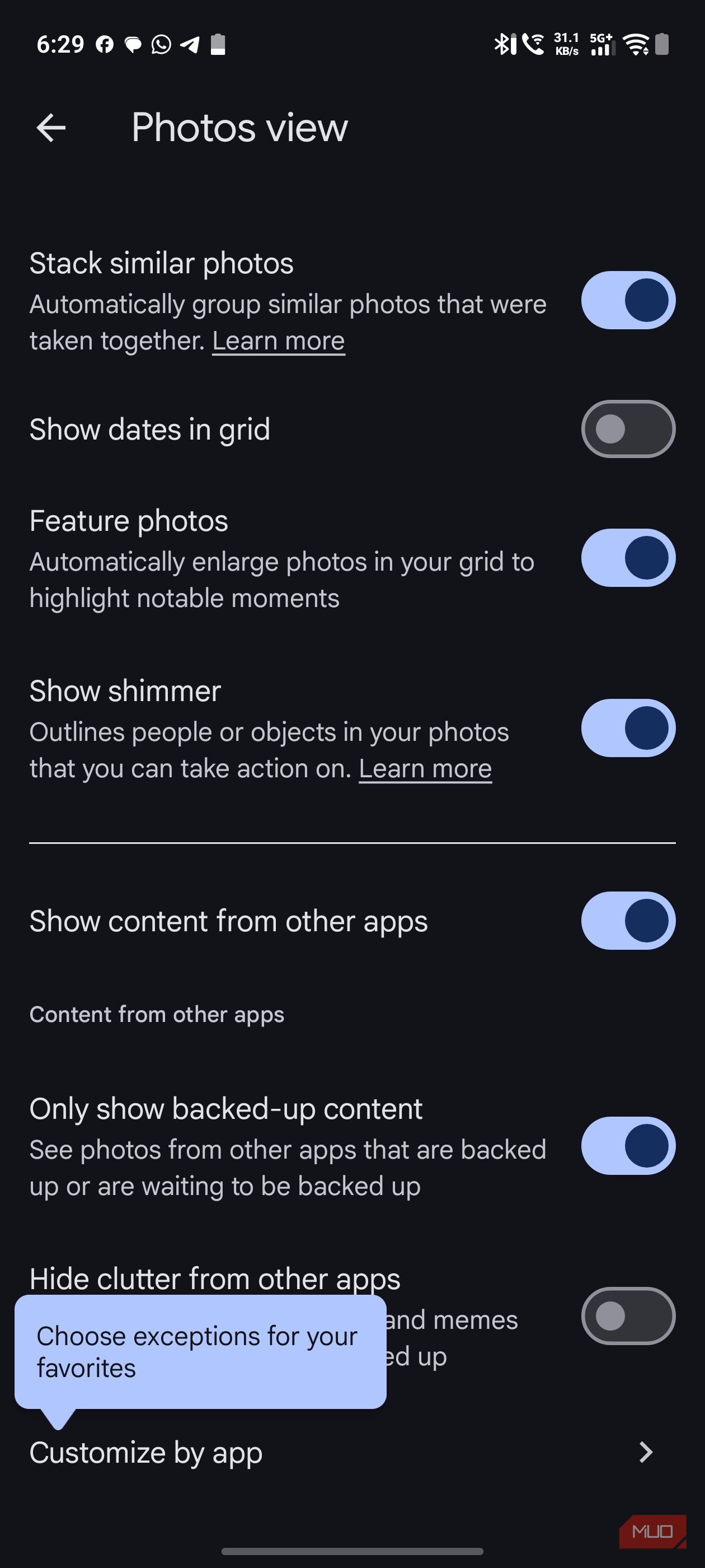 a screenshot of stacking photos for google photos