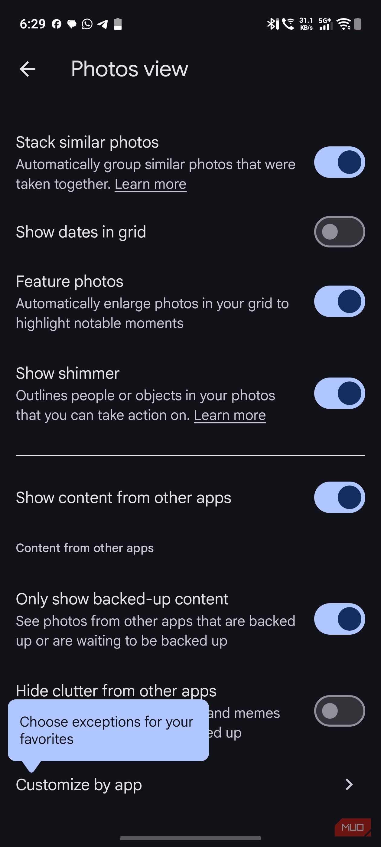 a screenshot of stacking photos for google photos