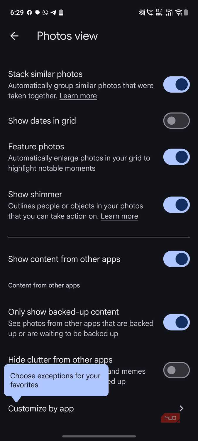 a screenshot of stacking photos for google photos