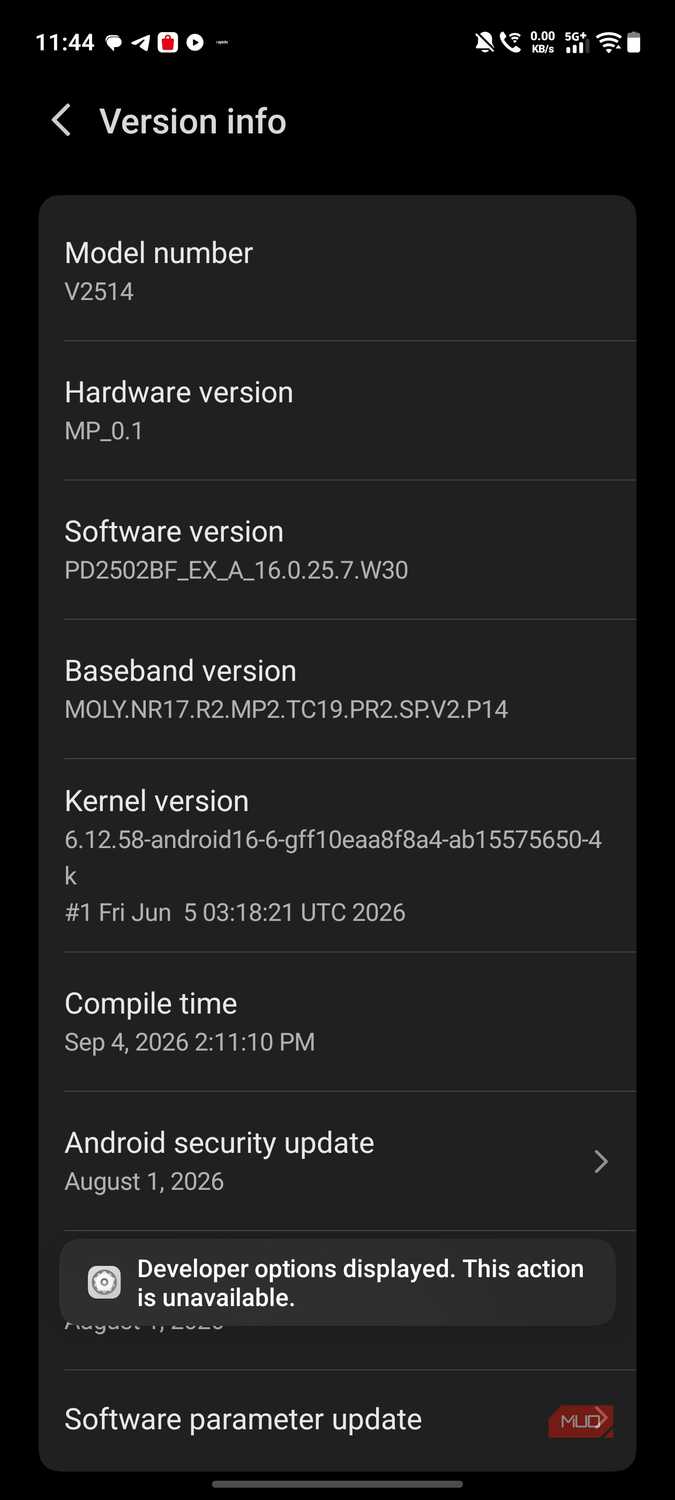 a screenshot of device info vivo x300 pro