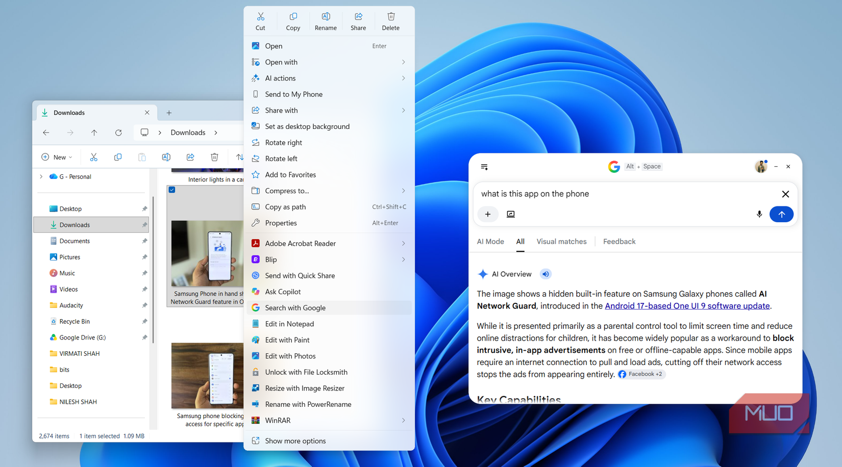 Search with Google on Windows 11