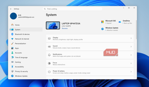 System settings in Windows 11