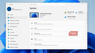 System settings in Windows 11