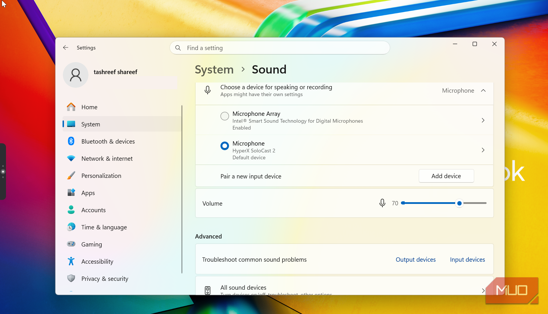 system sound settings microphone device configuration-1