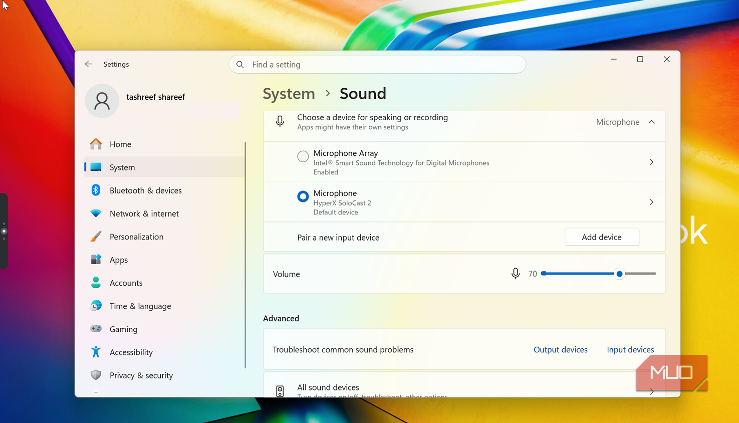 system sound settings microphone device configuration-1