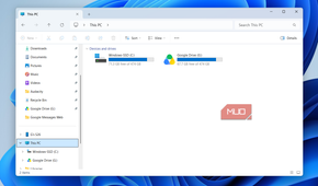 This PC storage status in File Explorer
