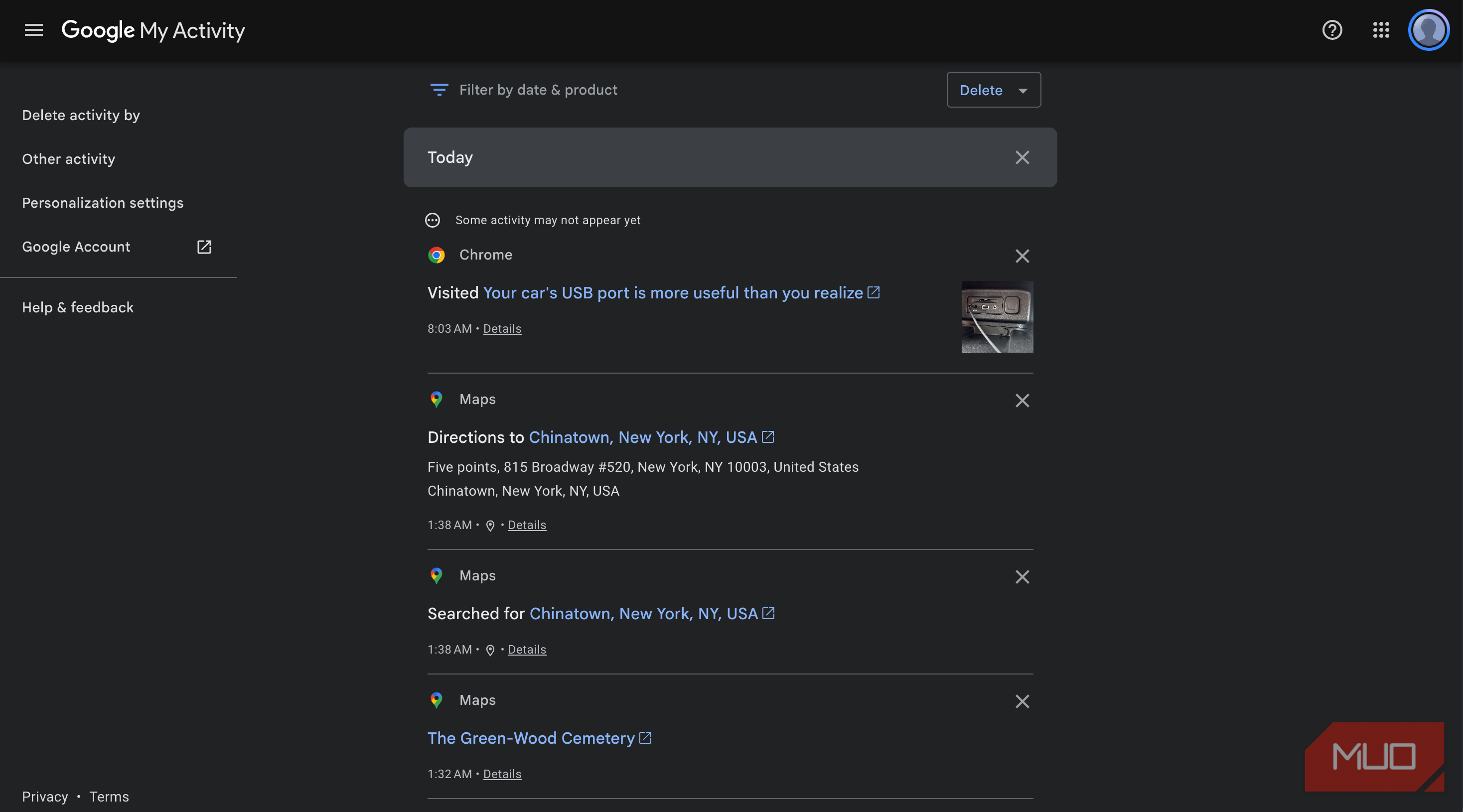 Google has a record of your activity that goes back further than you think