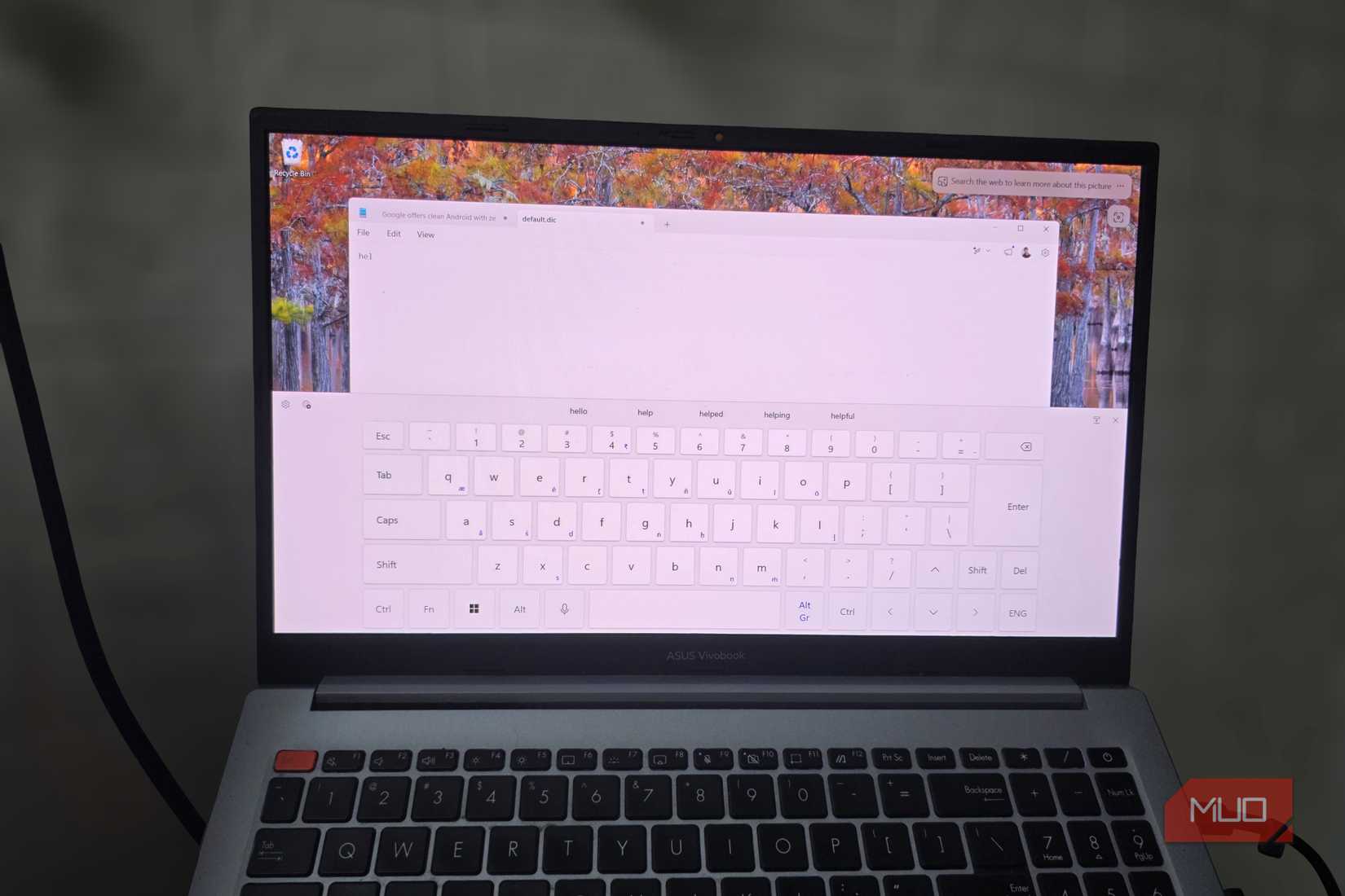 Touch keyboard text suggestions in Windows 11