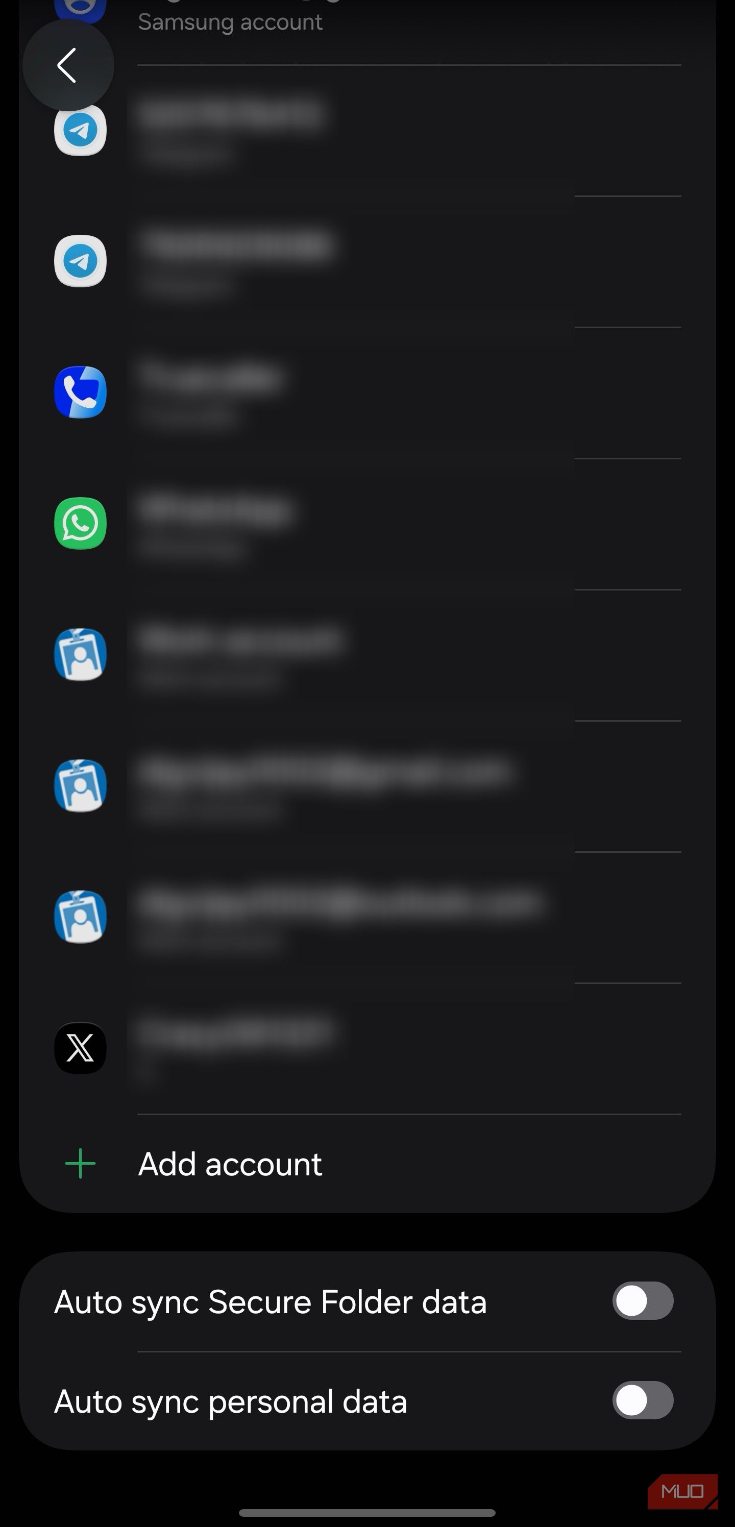 Отключенная синхронизация на смартфоне Samsung