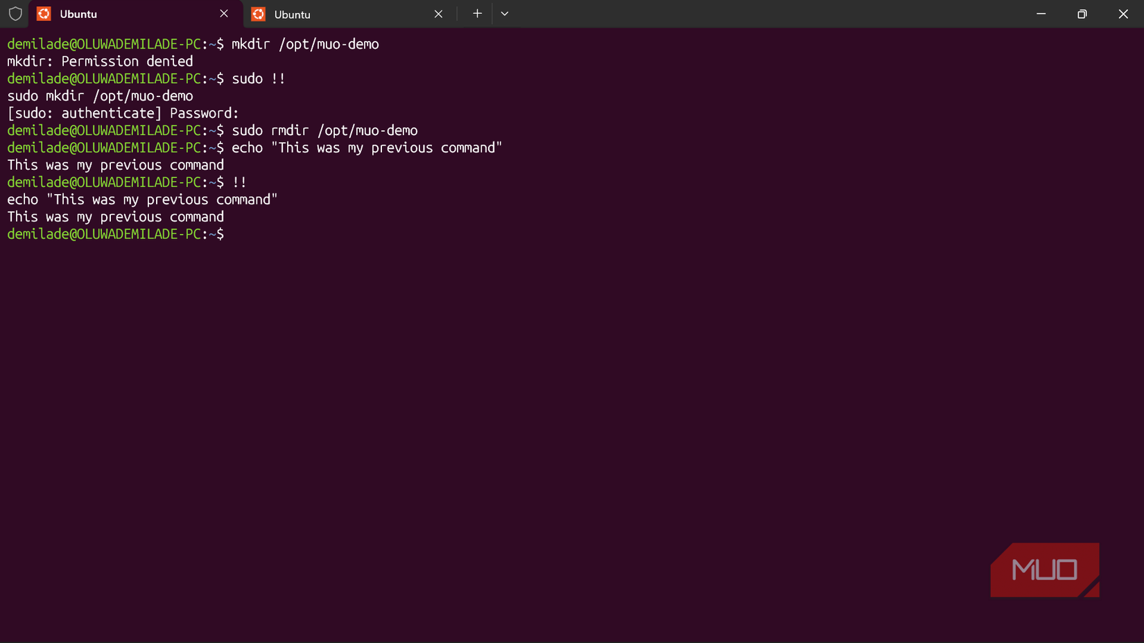 Two exclamation marks fixed my most common Linux terminal mistake