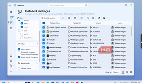 unigetui installed packages list winget widget manager