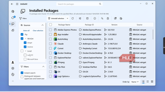 unigetui installed packages list with software applications-1