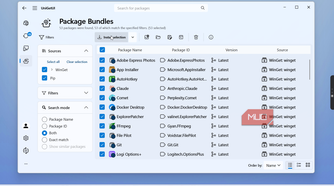unigetui package bundles software installation list with 53 selected packages