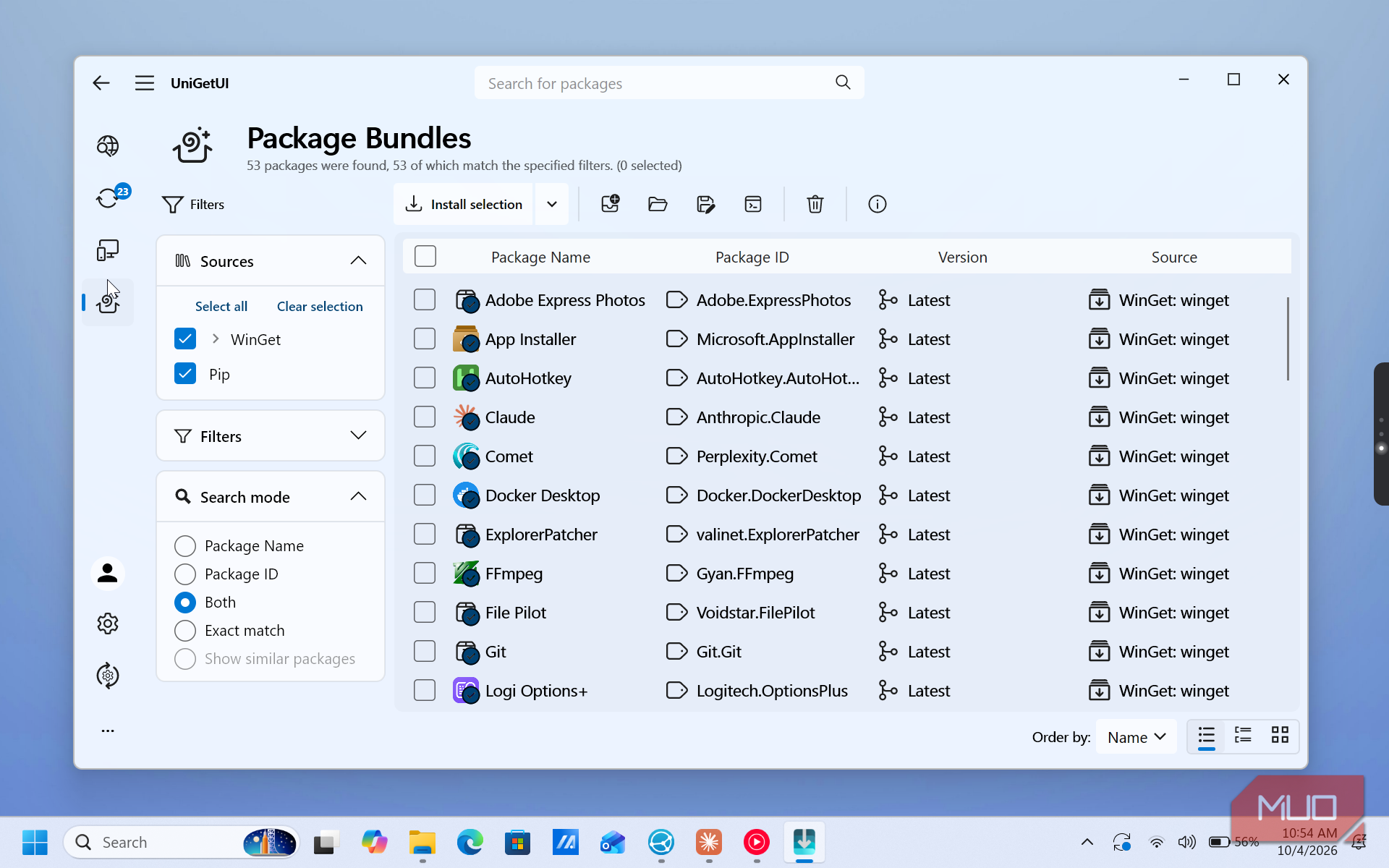 unigetui package bundles windows software installation interface