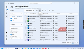 unigetui package manager bundle list with software applications