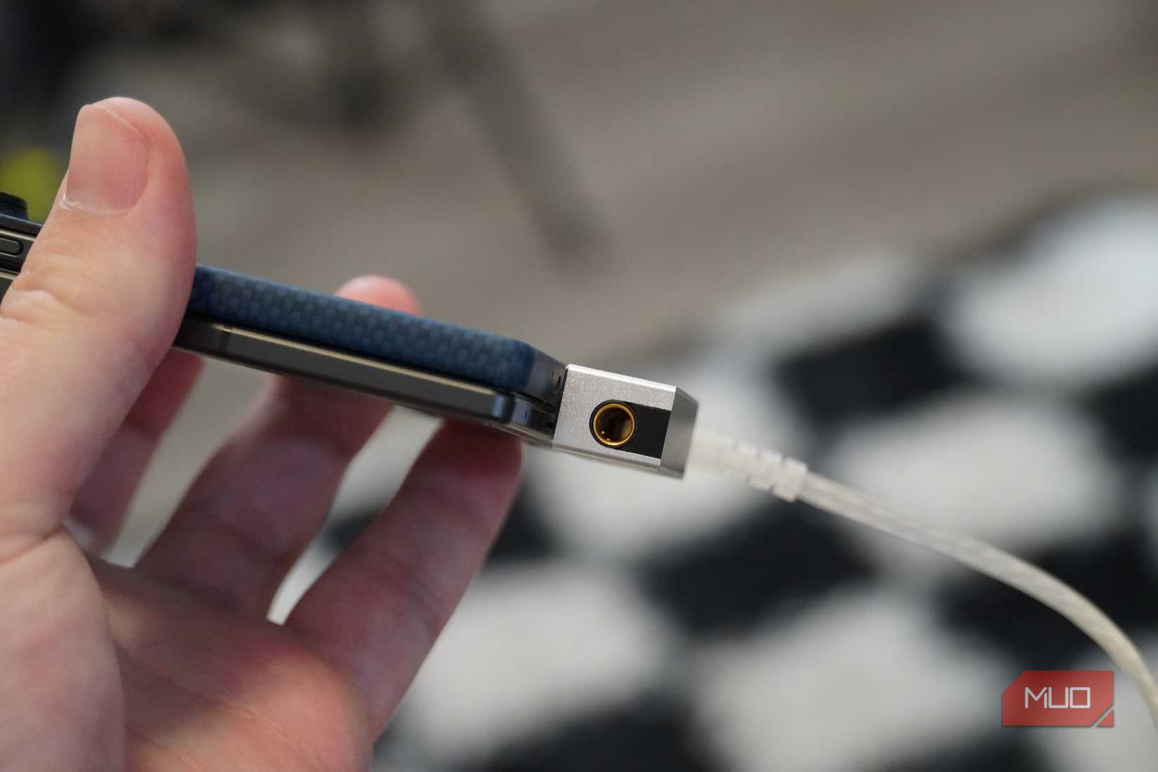 The 4.4mm output on the USB-C DAC.