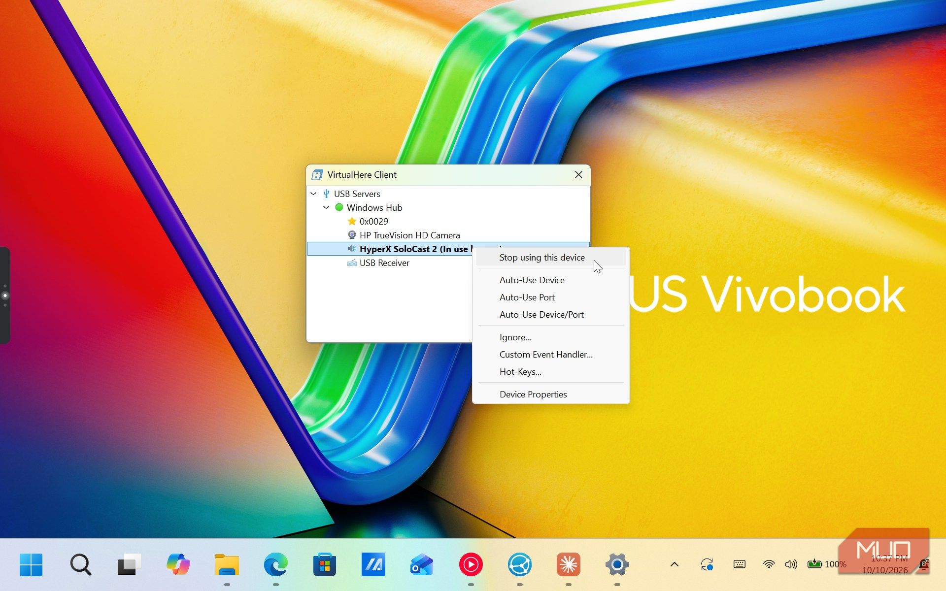 virtualhere client usb device management dialog hyperx solocast-1