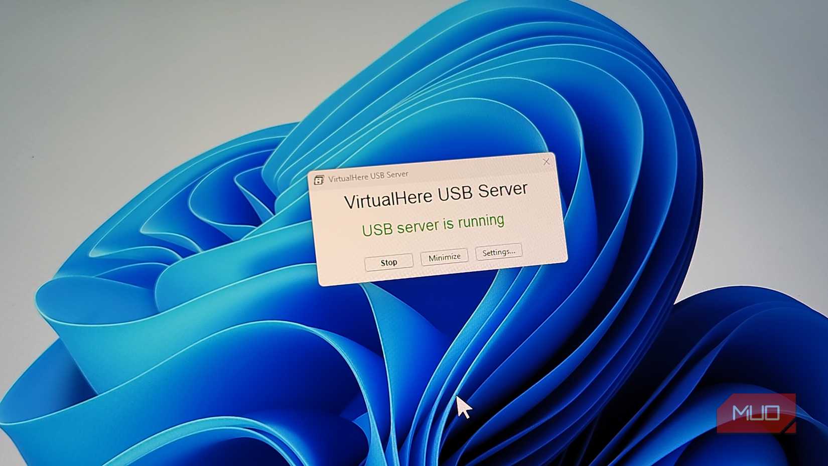 virtualhere usb server running notification dialog windows 11