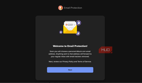 Welcome screen for DuckDuckGo Email Protection setup