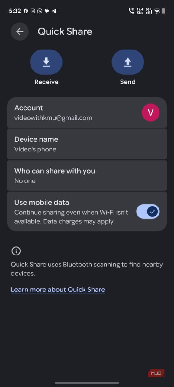 a screenshot of quick share on vivo x300 pro