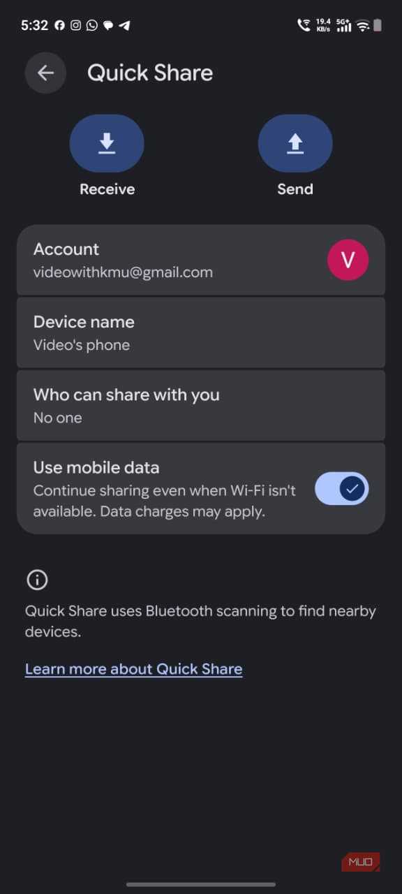 a screenshot of quick share on vivo x300 pro