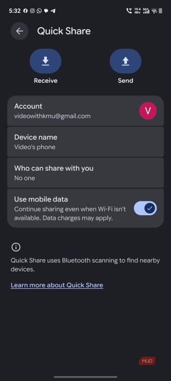 a screenshot of quick share on vivo x300 pro