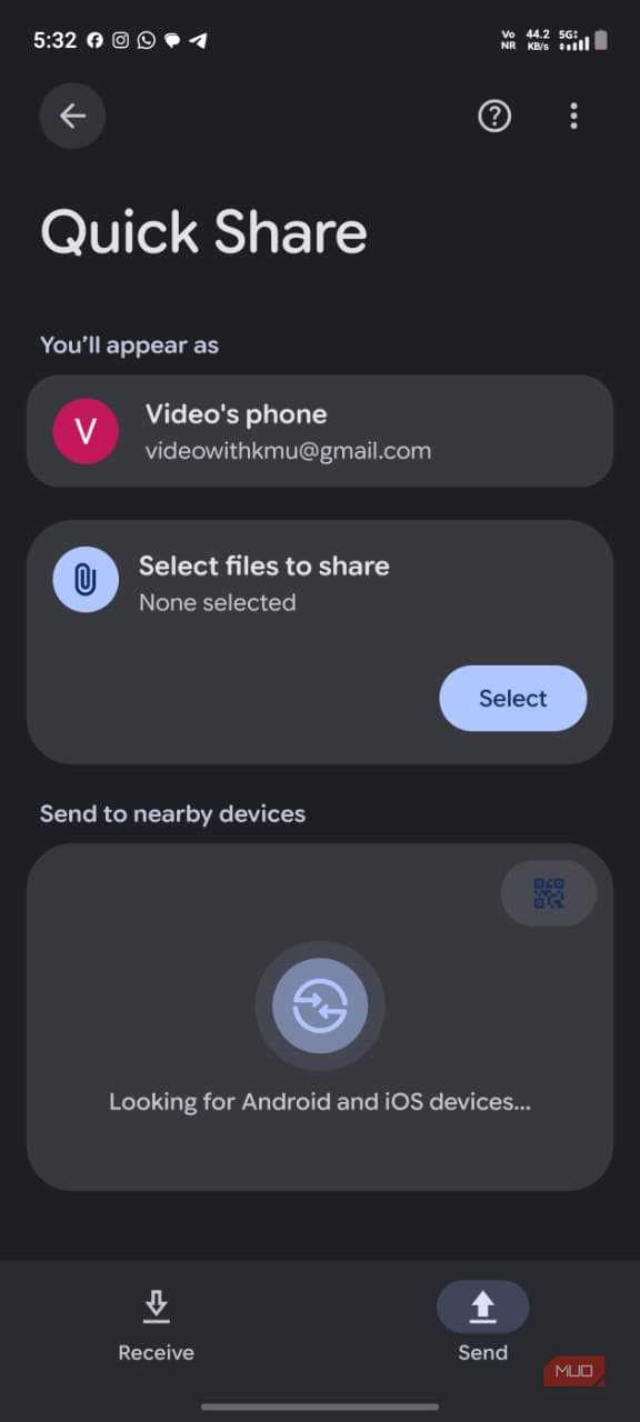 a screenshot of quick share settings on vivo x300 pro