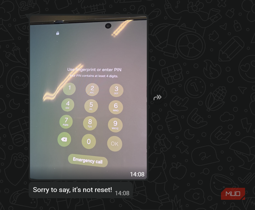whatsapp showing samsung remote wipe didnt work.