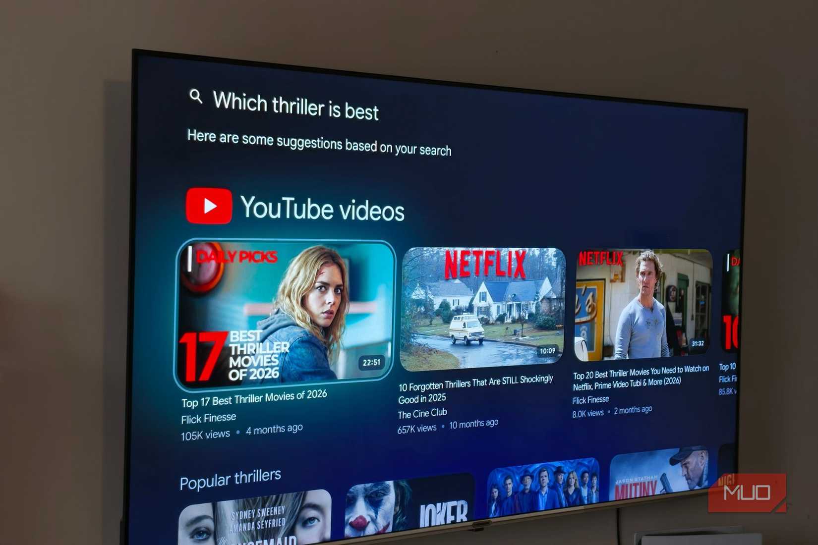 Which thriller is best recommend videos by Gemini on Google TV