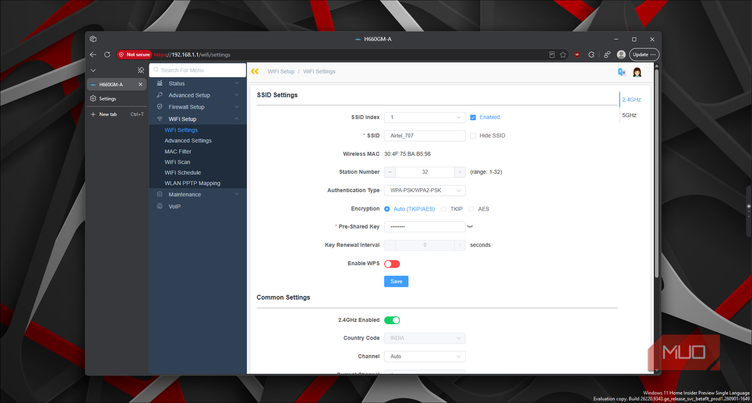 wifi router h660gm a ssid settings configuration interface