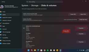 Windows Disks and volumes page-1