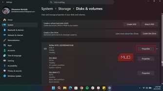 Windows Disks and volumes page-1