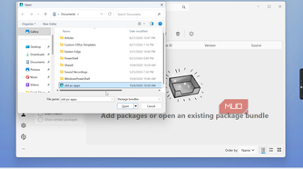 windows file explorer documents folder with old pc apps package bundle selected