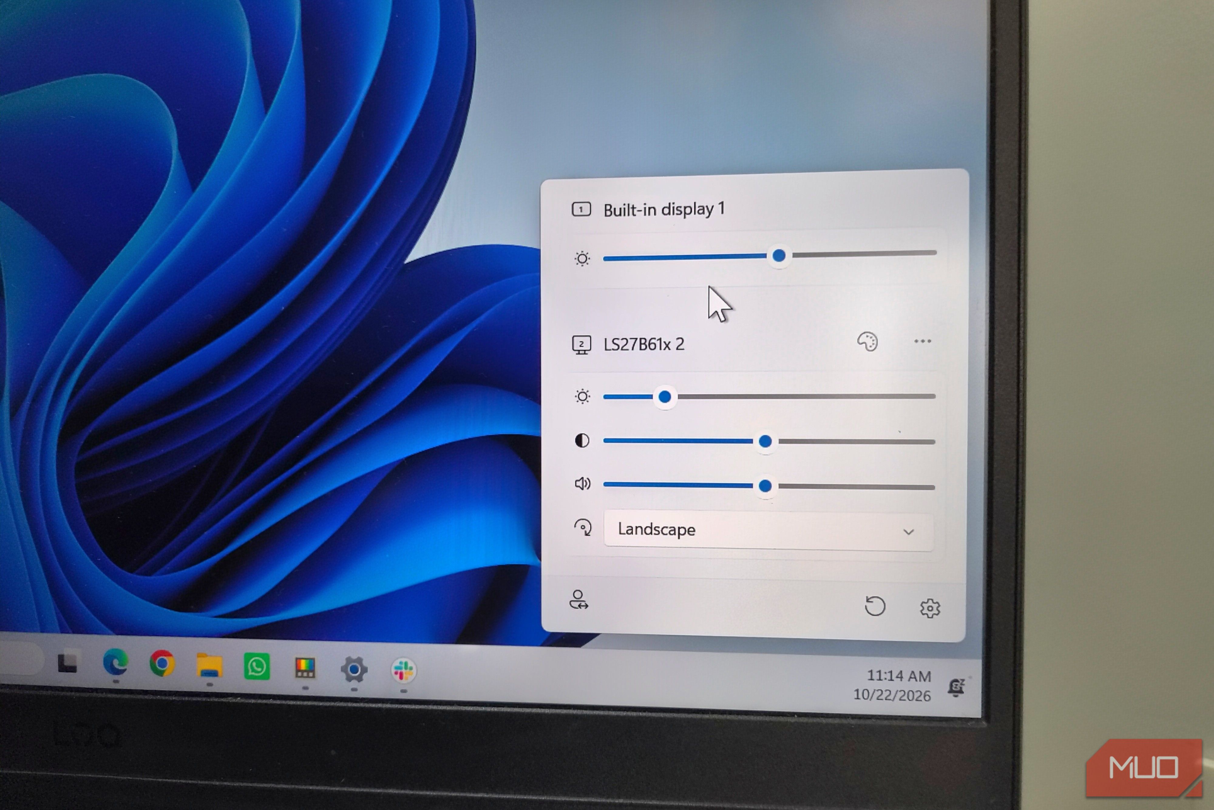 My external monitor brightness finally lives on the taskbar, thanks to PowerToys