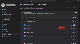 Windows microphone privacy settings menu overview