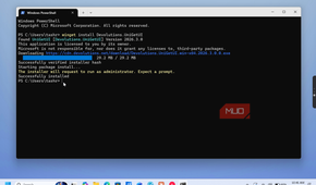 windows powershell devololutions unigetui installation command successful