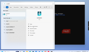 windows search results for unigetui application