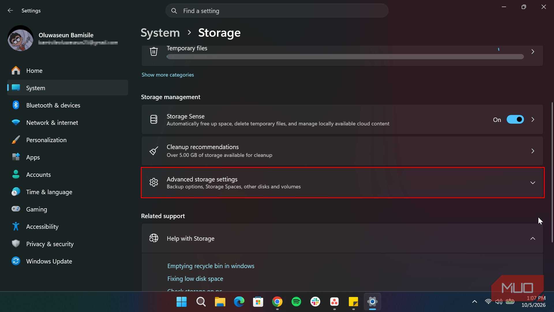 Windows Storage page in Settings-1