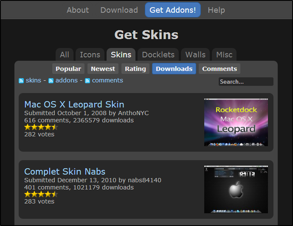 Rocketdock themes Rocketdock themes