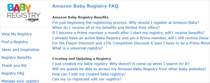 view amazon baby registry
