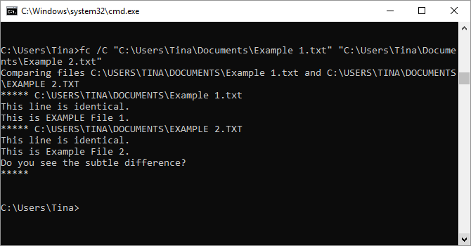 filecomparecmd - 15 Comandi del prompt dei comandi di Windows (CMD) che devi conoscere