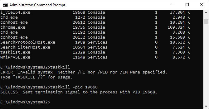 taskkillcmd - 15 Comandi del prompt dei comandi di Windows (CMD) che devi conoscere